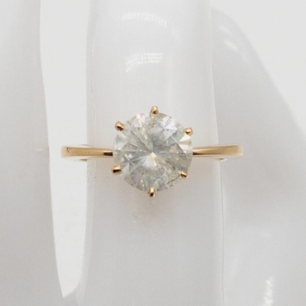 OH MY!! 2.20ct Natural Round Diamond Solitaire 14k Yellow Gold Wedding Ring